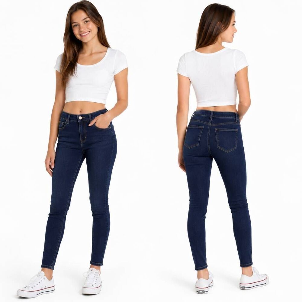 Maurices Women’s m Jeans Mid Rise Skinny Jeans Dark Wash S Long
